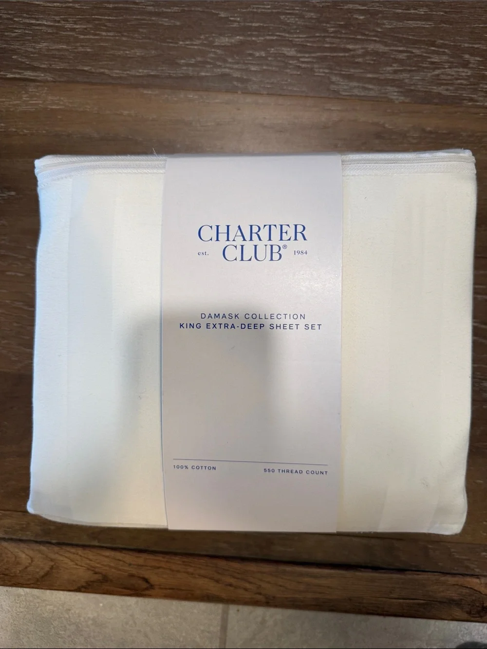 Charter Club White King Stripe Extra-Deep Sheet Set - White